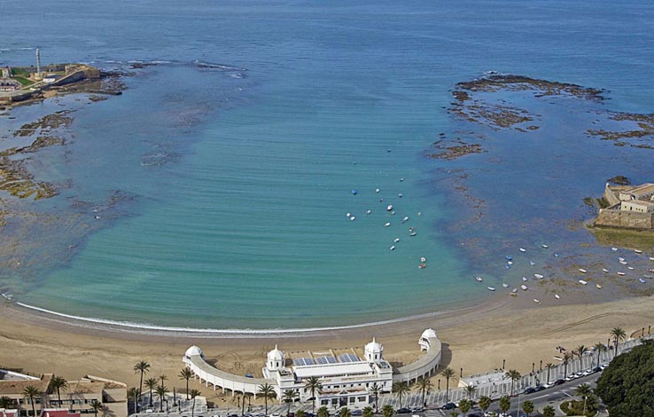 Playa de la Caleta - Restaurante El Faro de Cádiz
